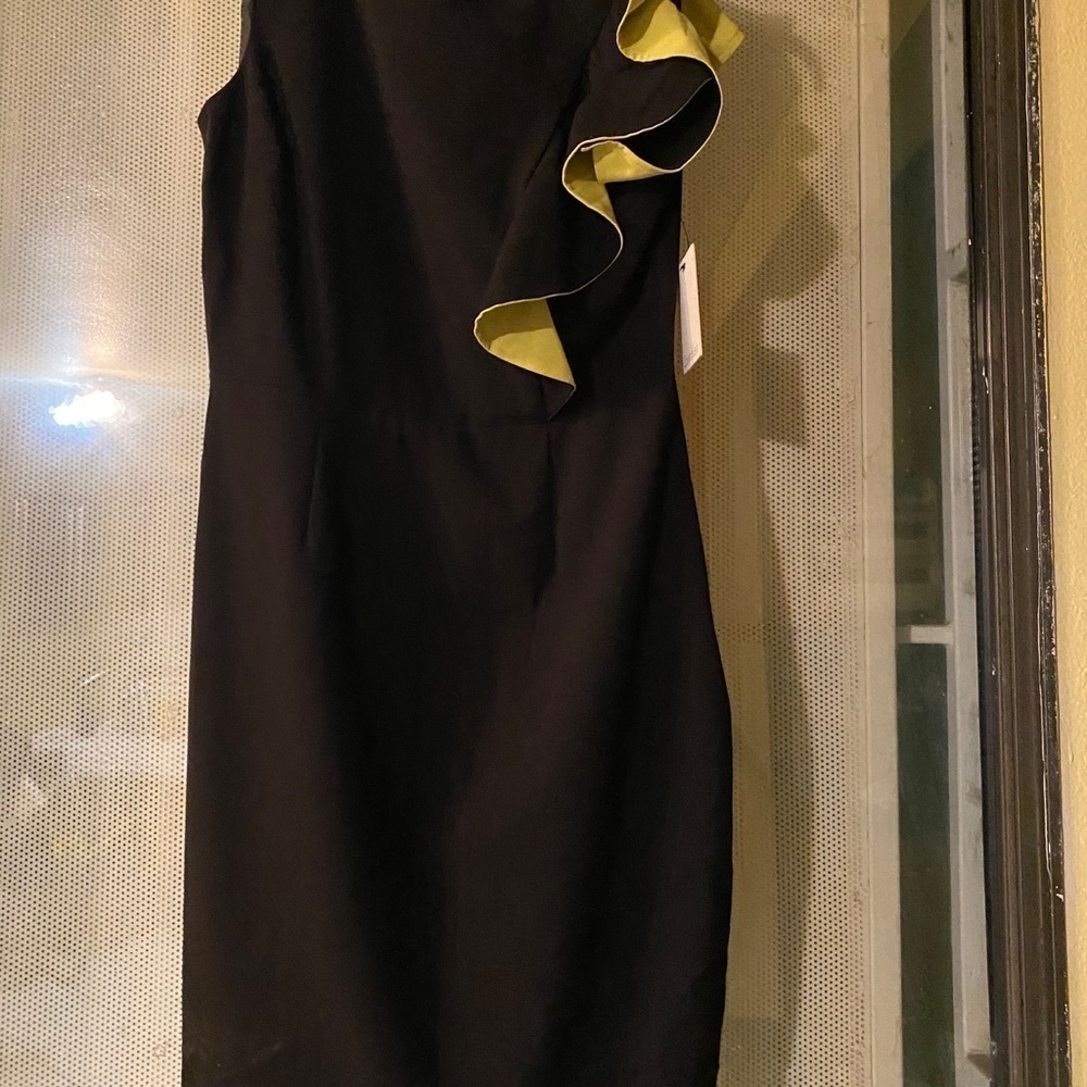 Calvin Klein Sheath Dress Shoulder Ruffle - Picture 4 of 9